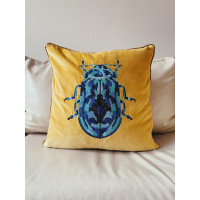 Blue Beetle - Mustard Yellow Cushion